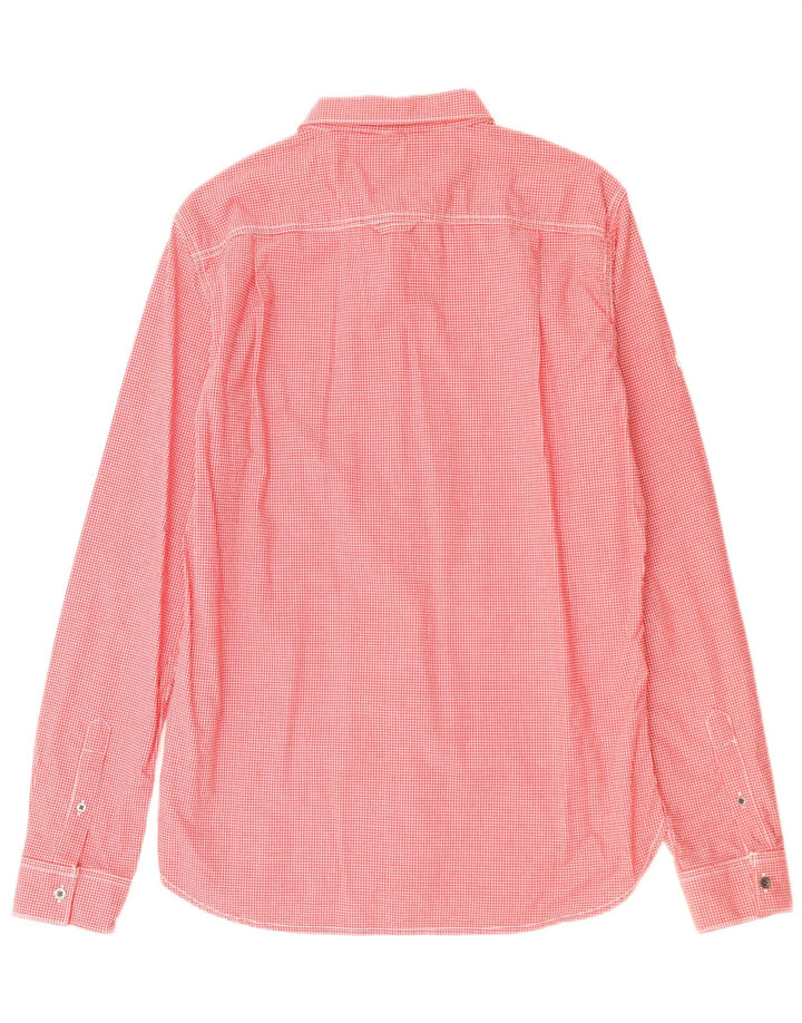 SUPERDRY Koszula męska, duża, bawełniana w czerwoną kratkę