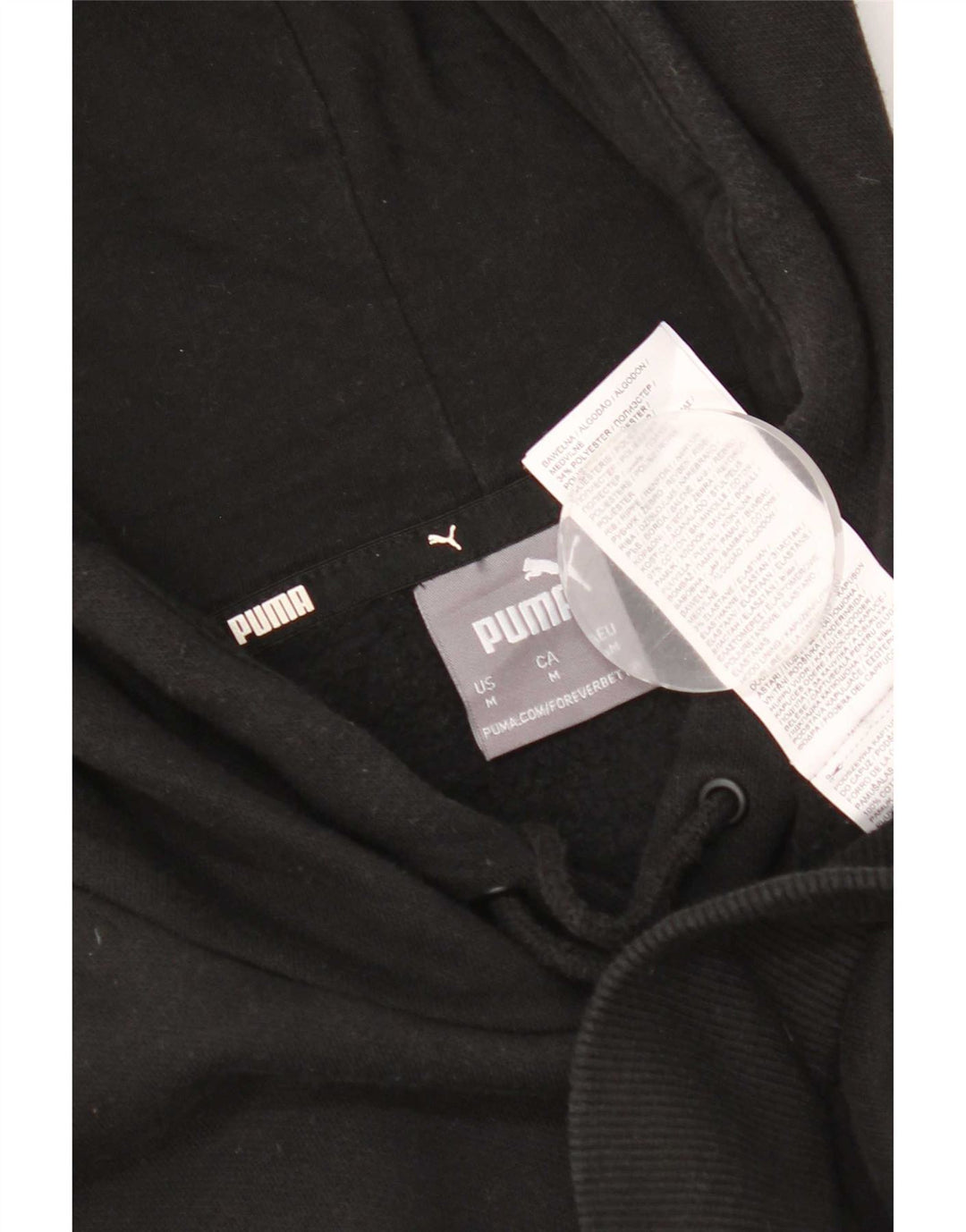 Męski sweter z kapturem Puma z grafiką, średni czarny, bawełniany
