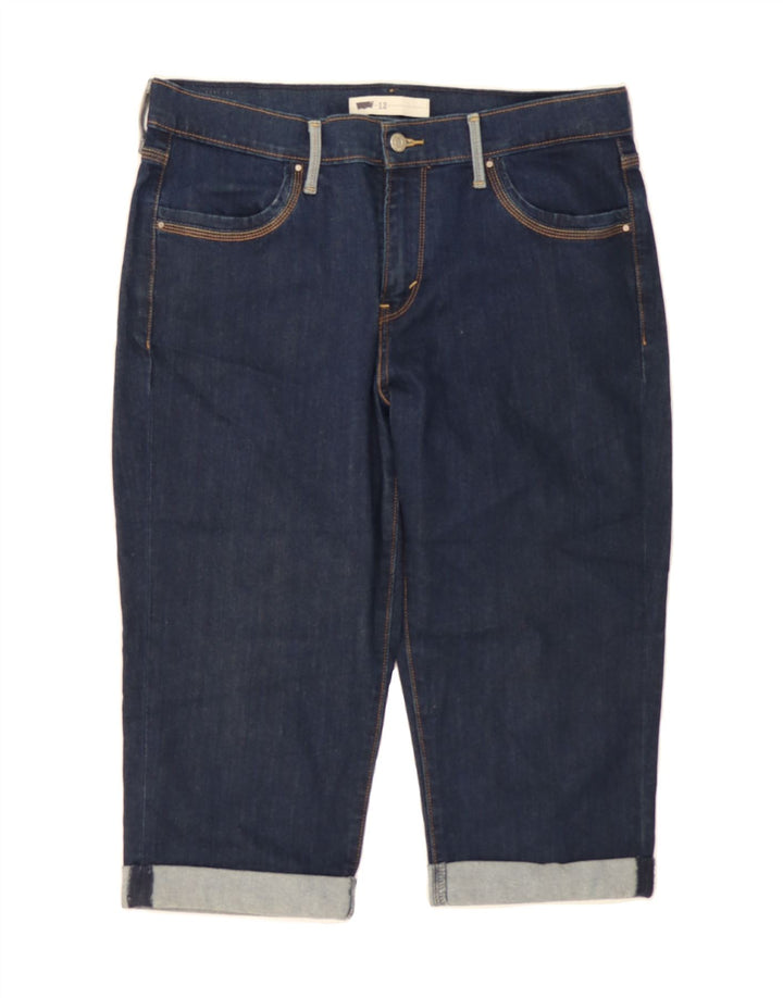 LEVI'S Womens Capri Jeans US 12 Large W34 L18  Navy Blue Cotton Vintage Levi's and Second-Hand Levi's from Messina Hembry 