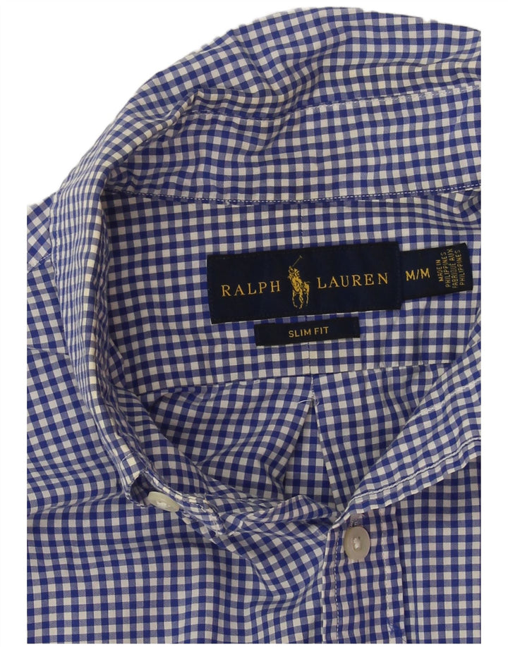 Koszula męska Ralph Lauren o dopasowanym kroju, średnia niebieska bawełniana kratka
