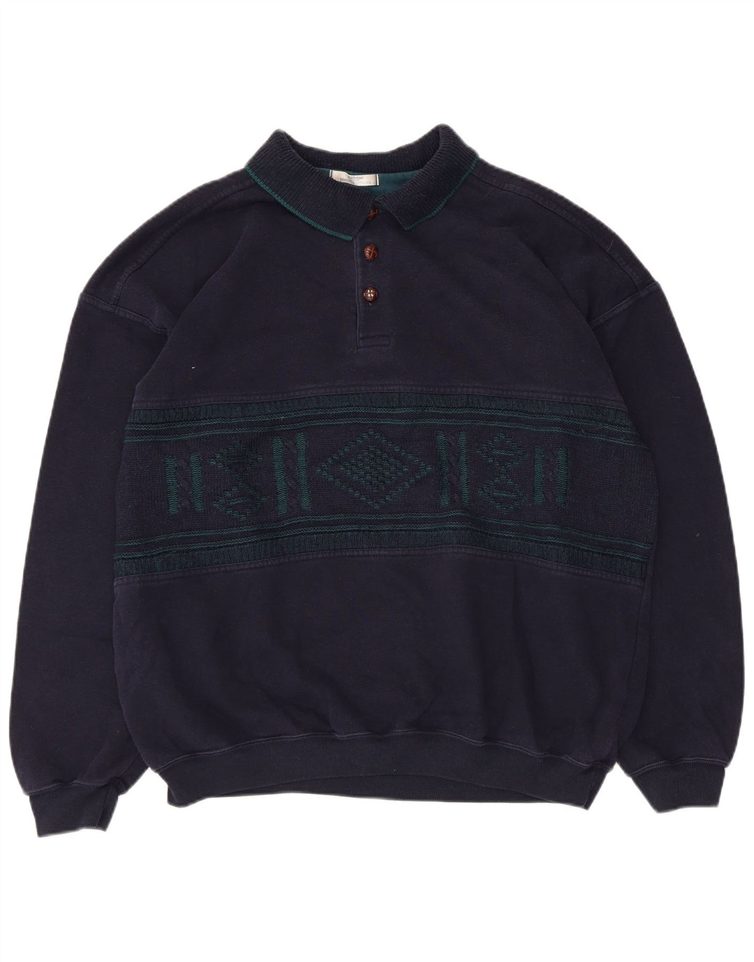 Marks & Spencer Męski sweter, duży, granatowy Argyle/Diament