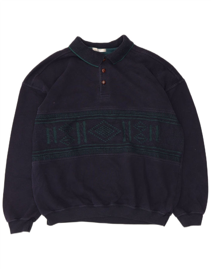 Marks & Spencer Męski sweter, duży, granatowy Argyle/Diament