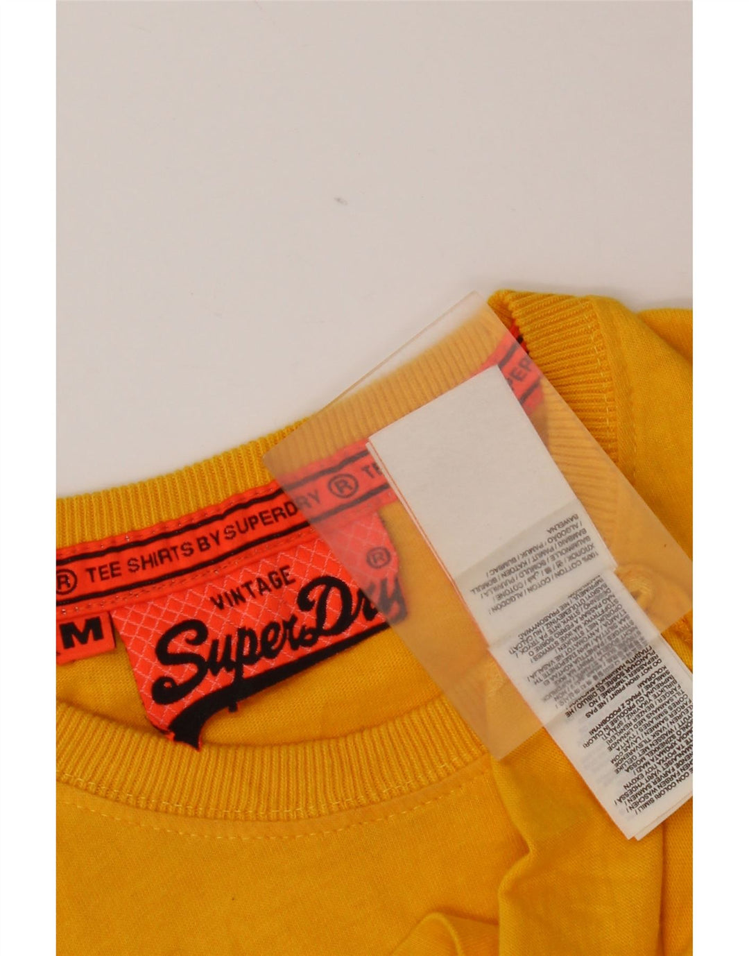 Męski T-shirt z grafiką Superdry, średni żółty bawełniany