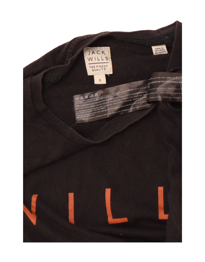 Męski T-shirt z grafiką JACK WILLS, mały, czarny, bawełniany