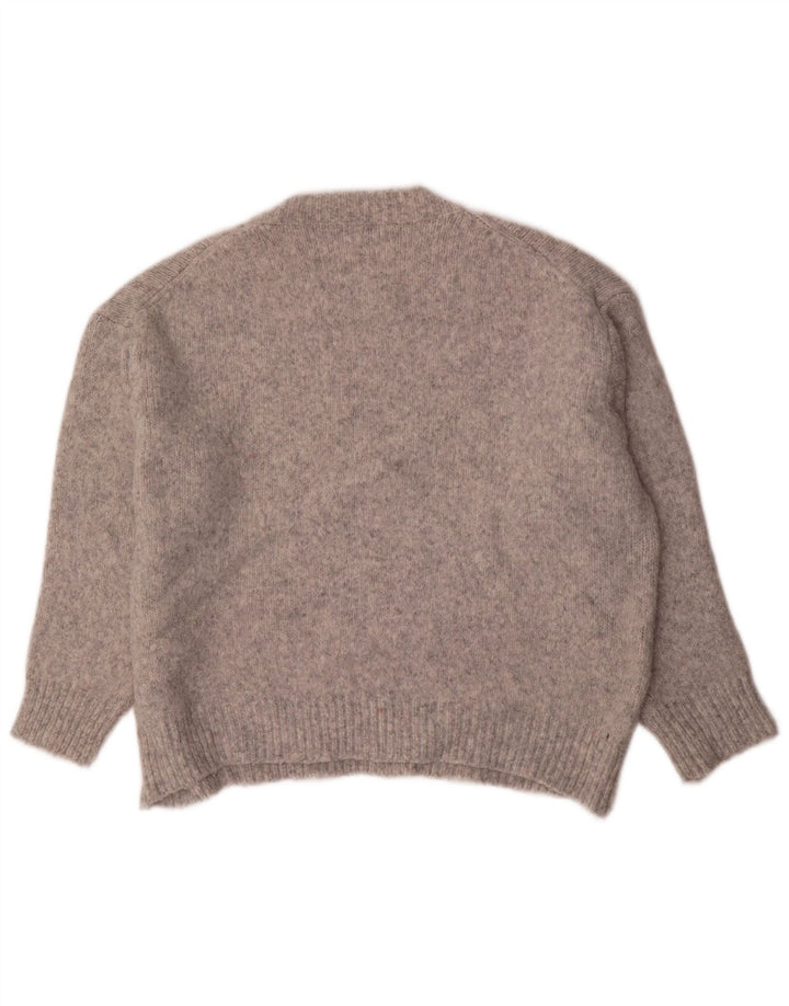 Damski sweter oversize z wycięciem pod szyją Zara UK 14 Średni szary nakrapiany