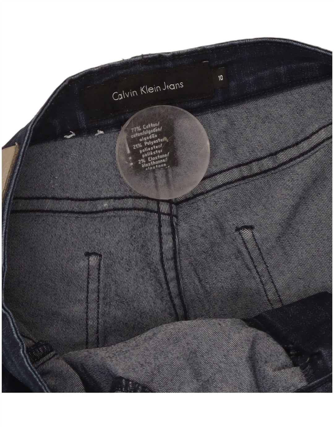 Calvin Klein Jeans Damskie wąskie dżinsy US 10 Medium W32 L29 Granatowa bawełna