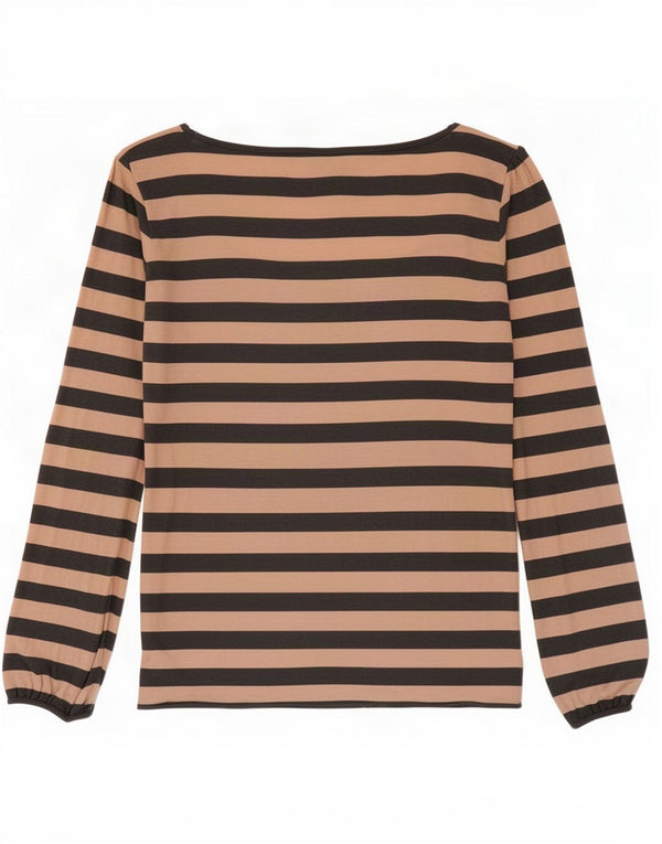 Damski top Massimo Dutti z długim rękawem UK 10 w małe różowe paski, wiskoza
