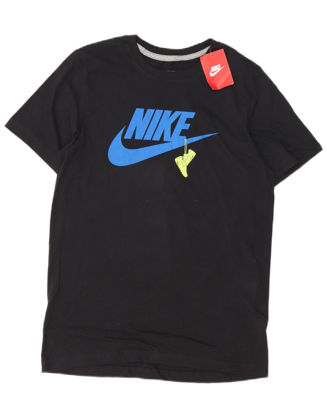 Męski T-shirt NIKE o dopasowanym kroju z grafiką, duży, czarny, bawełniany