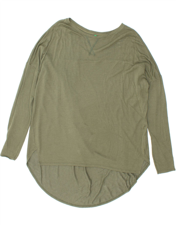 BENETTON Womens Oversized Top Long Sleeve UK 10 Small Green Modal Vintage Benetton and Second-Hand Benetton from Messina Hembry 
