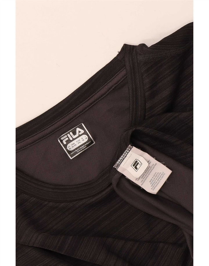 Męski T-shirt Fila Slim Fit Top 2XL Szary poliester z blokami kolorów