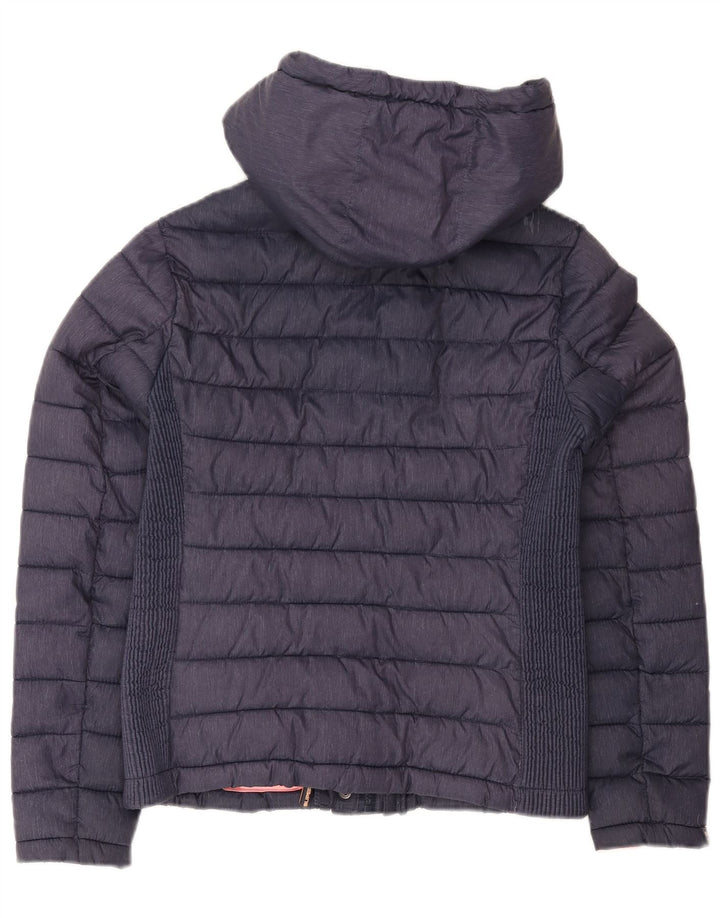Damska ocieplana kurtka z kapturem Superdry UK 14, duża granatowa, poliester