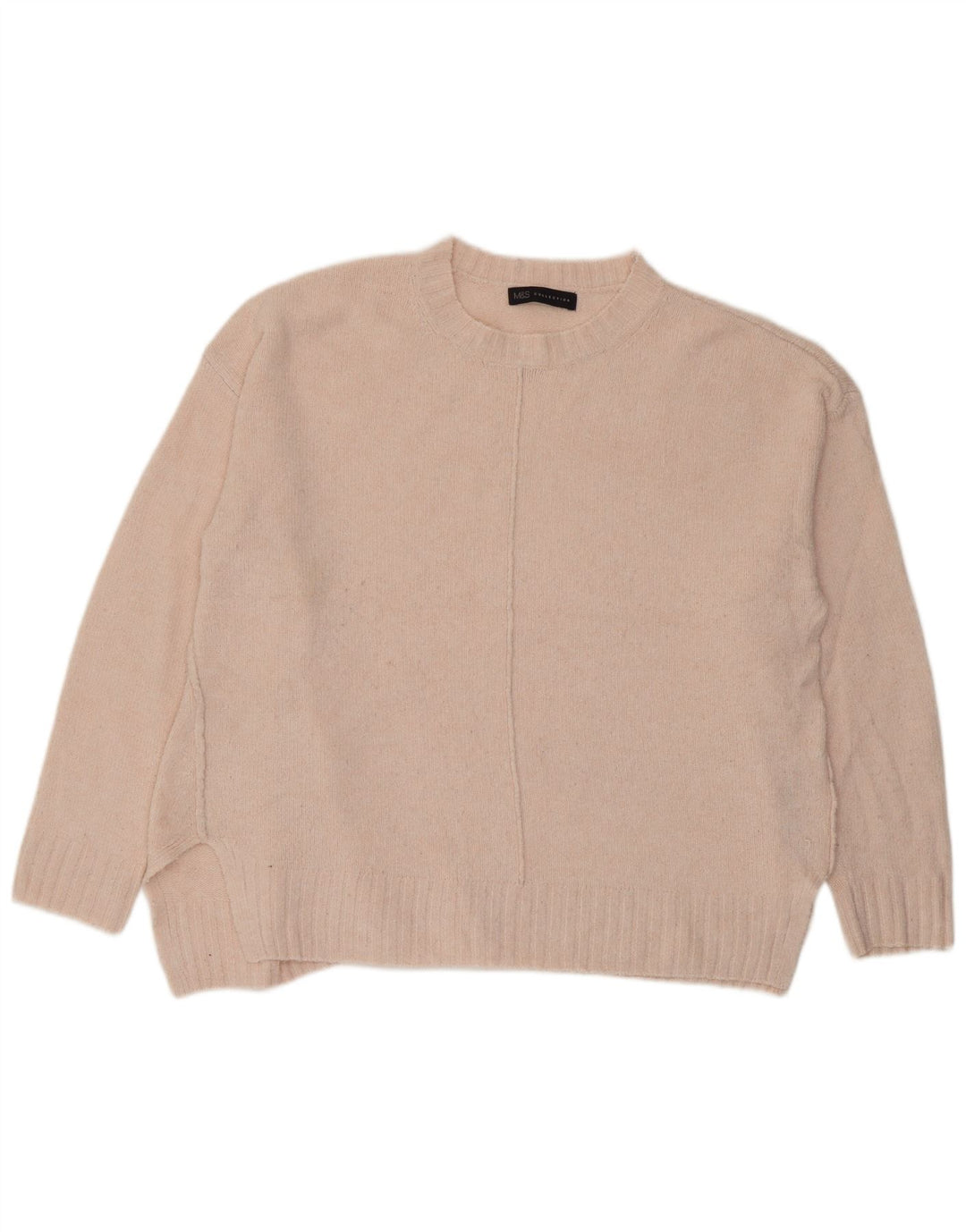 Marks & Spencer Damski sweter oversize z okrągłym dekoltem, UK 16, duży różowy