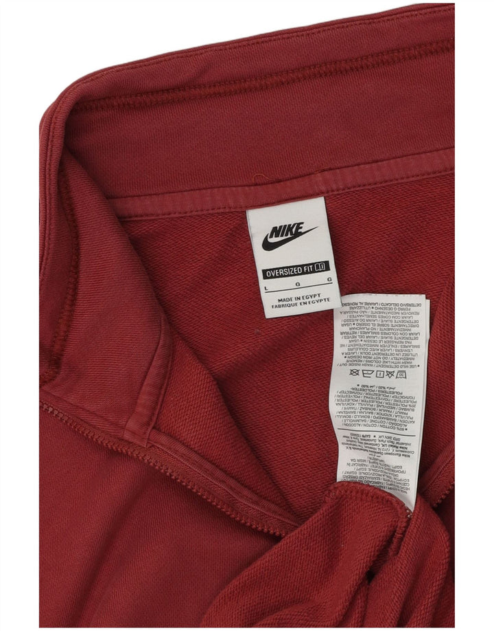 Damski sweter oversize NIKE z grafiką i zamkiem błyskawicznym UK 16, duży czerwony