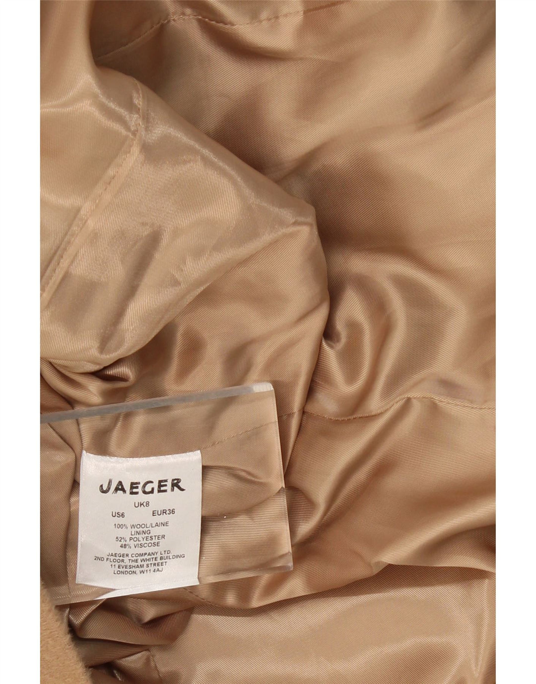 JAEGER Womens Oversized Overcoat UK 8 Small Brown Wool