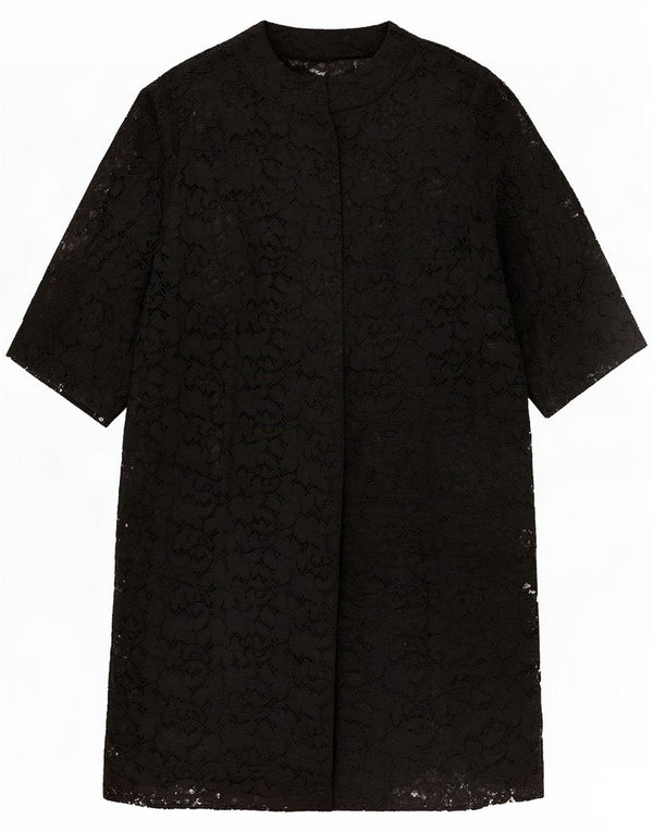Vintage Womens 3/4 Sleeve Longline Cardigan Top UK 14 Medium Black Floral