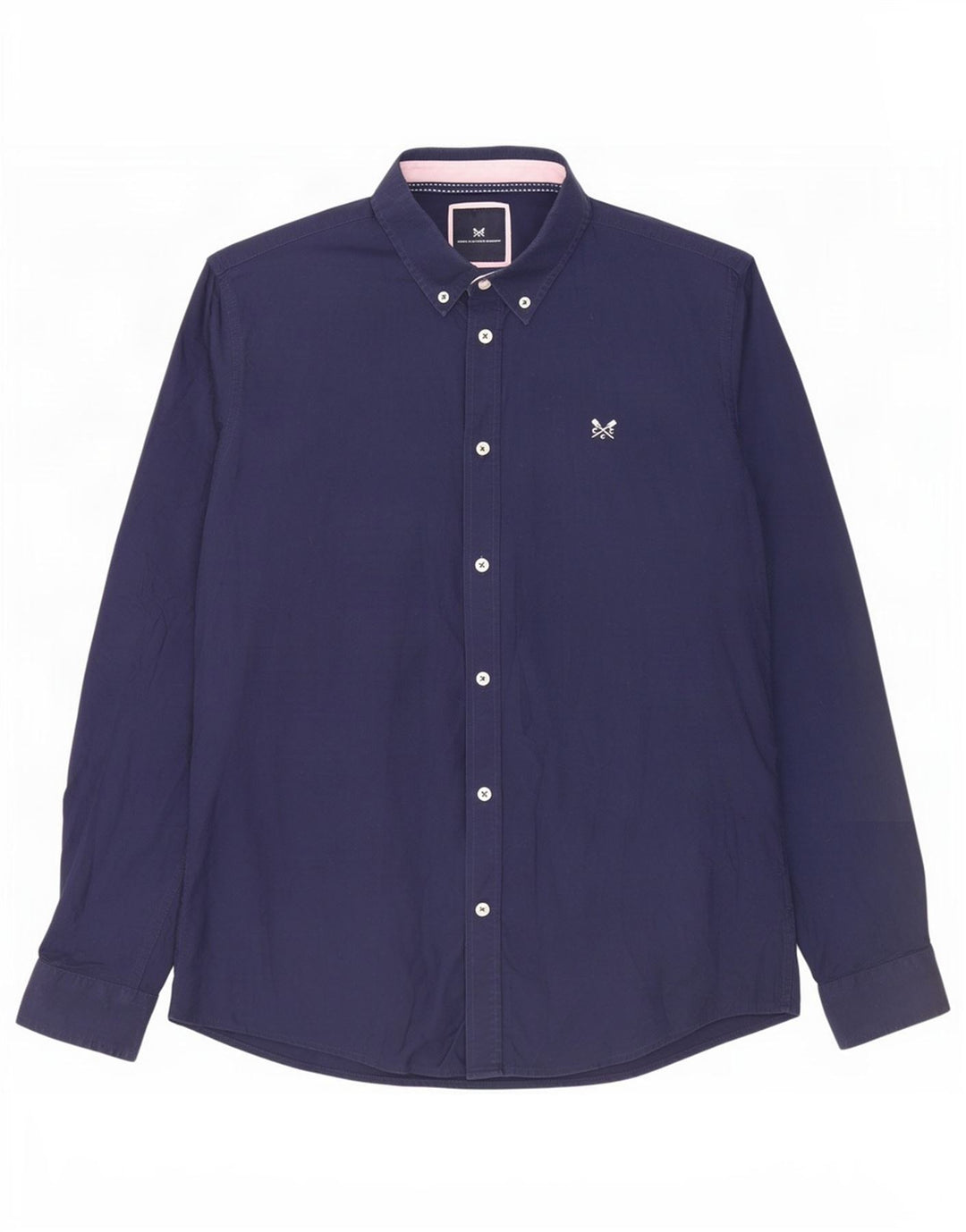 Crew Clothing Męska koszula slim fit, średnia, granatowa, bawełniana
