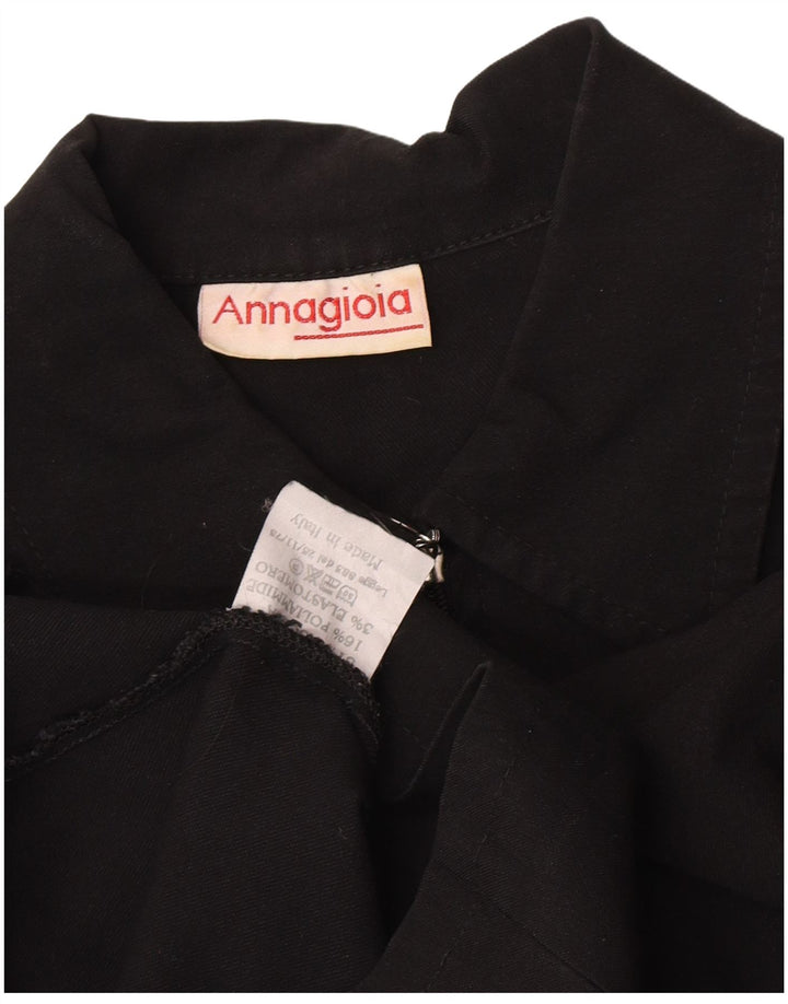 Kurtka damska w stylu vintage, bluza UK 14, średnia czarna wiskoza