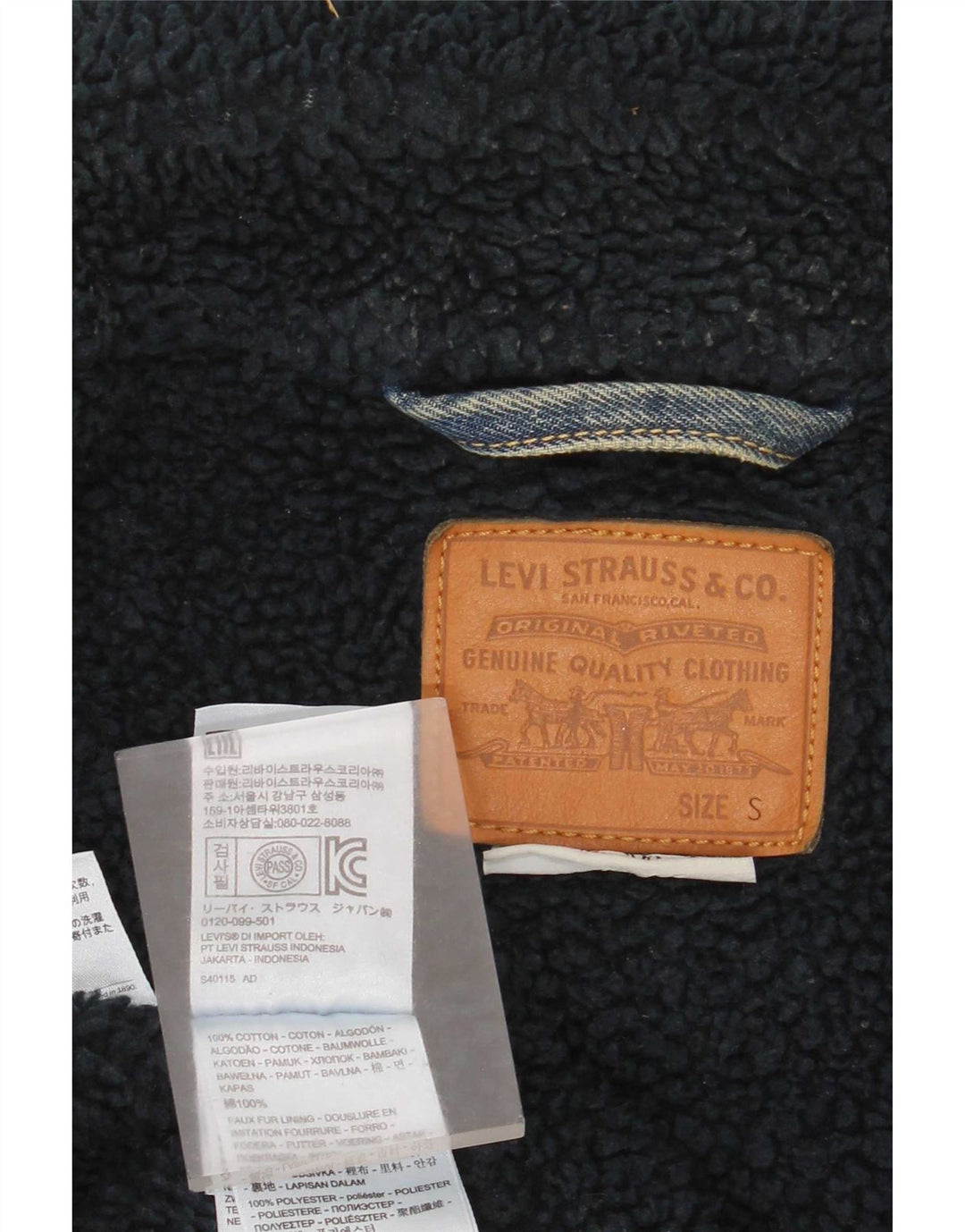 Męska kurtka dżinsowa Levi's Sherpa UK 36 Small Blue Cotton