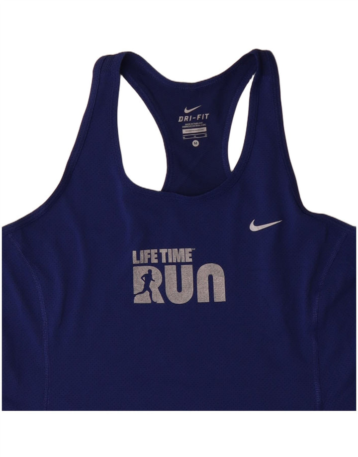 Damska kamizelka Nike Dri Fit Graphic Top UK 12, średni niebieski poliester