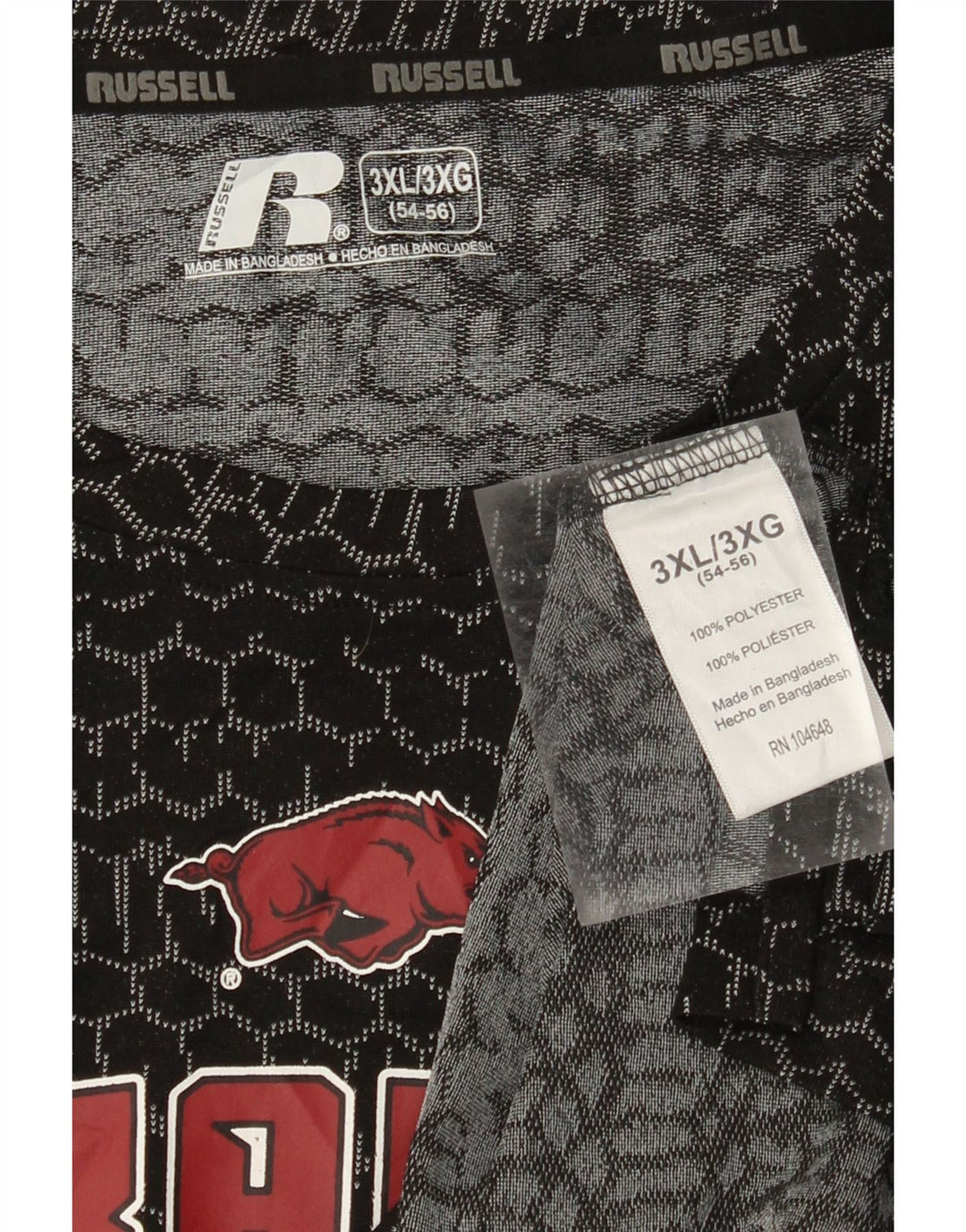 Męska koszulka z grafiką RUSSELL ATHLETIC Top UK 54/56 3XL Czarna