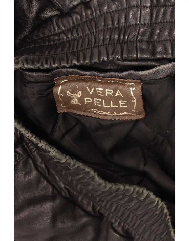 Vintage męska skórzana kurtka UK 42 XL czarna skóra