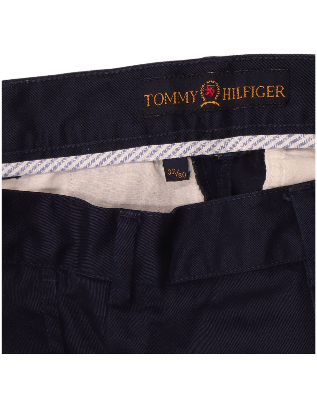 Męskie proste spodnie chino TOMMY HILFIGER W32 L30 granatowe