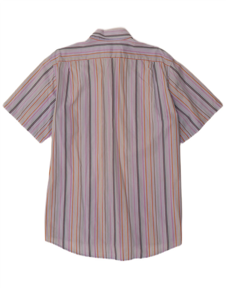 Koszula męska z krótkim rękawem LACOSTE, rozmiar 43, duża, bawełniana w kolorowe paski