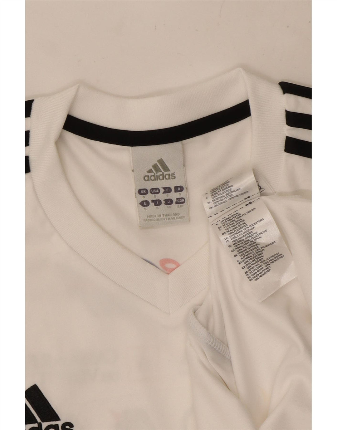 Męska koszulka ADIDAS Climalite z grafiką, mała, biała, poliestrowa