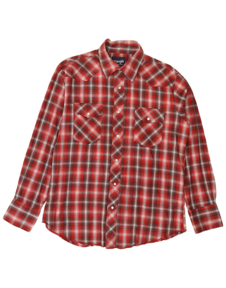 Wrangler Męska koszula flanelowa w stylu western, duża, bawełniana w czerwoną kratę