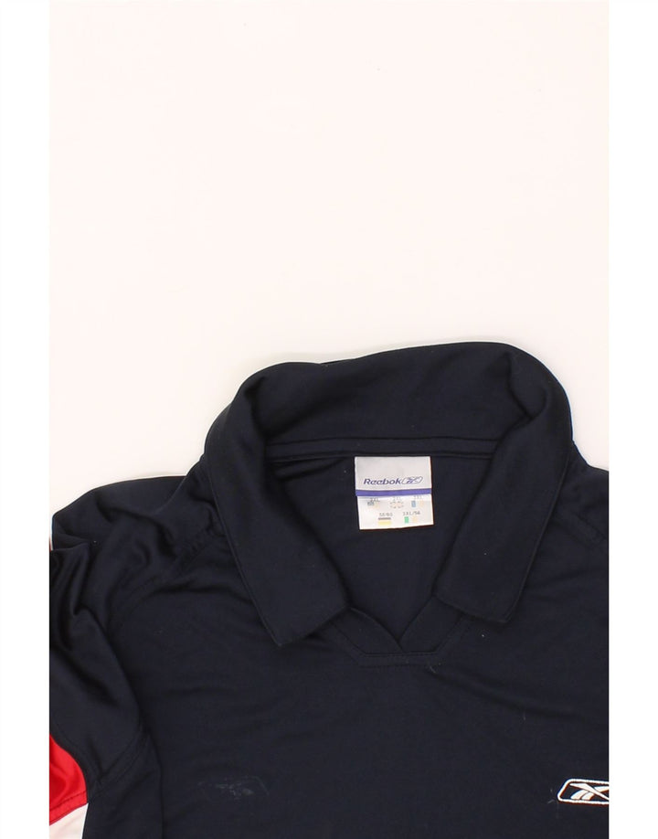 REEBOK Mens Polo Shirt 2XL Navy Blue Colourblock Vintage Reebok and Second-Hand Reebok from Messina Hembry 