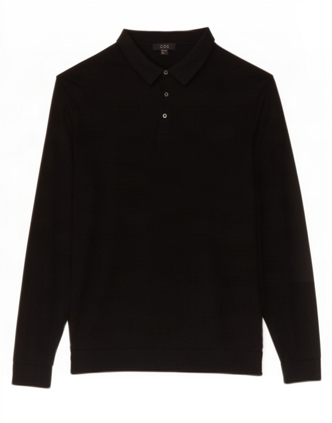 Cos Męski sweter polo, duży, czarny, jedwabny