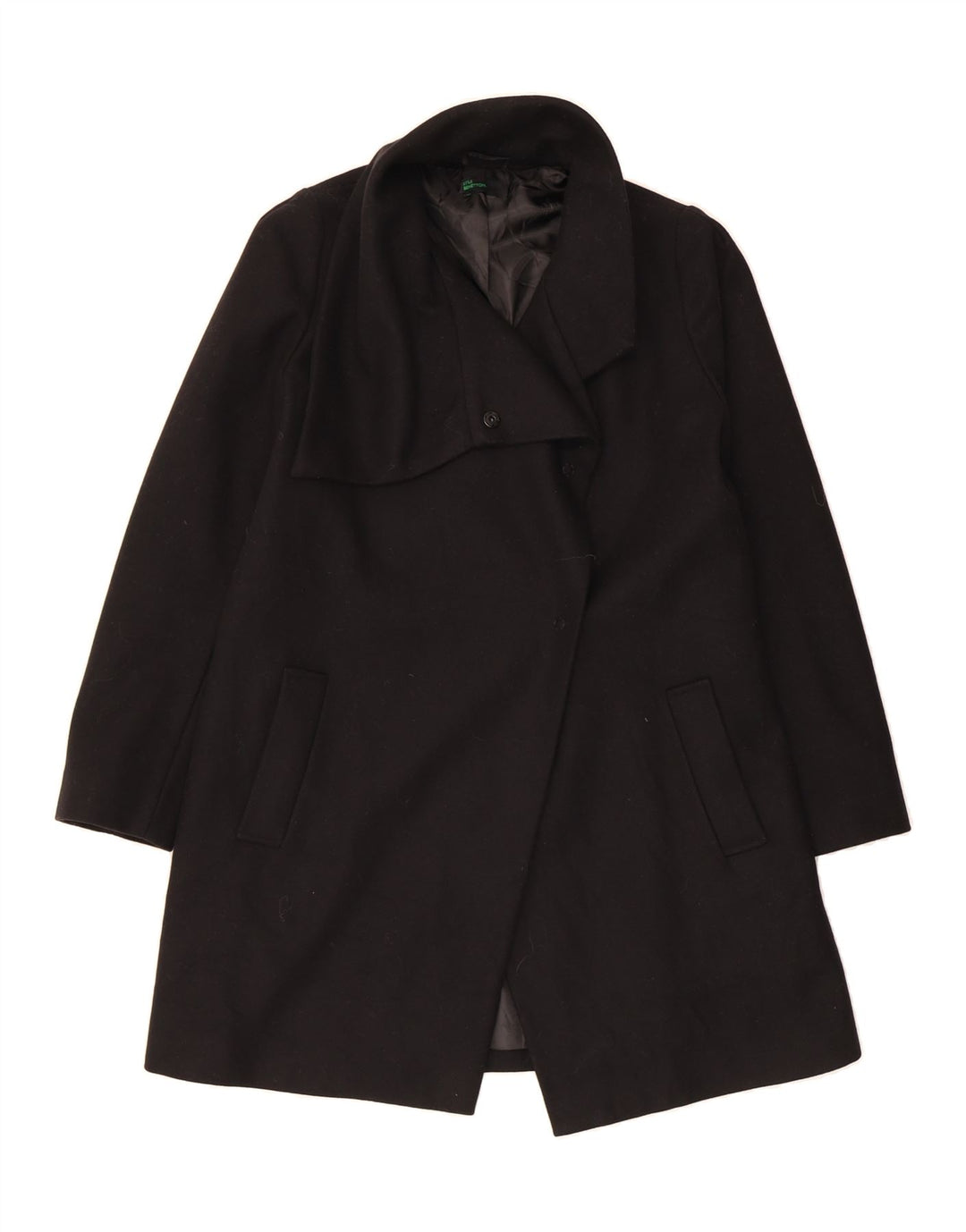 BENETTON Womens Overcoat IT 42 Medium Black Vintage Benetton and Second-Hand Benetton from Messina Hembry 