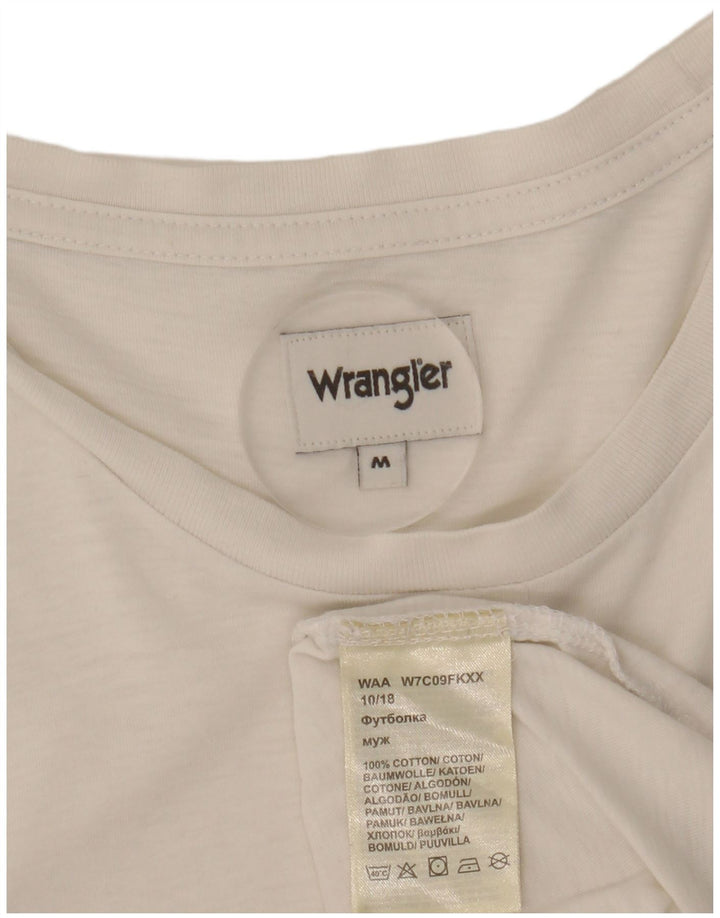 Męski T-shirt z grafiką Wrangler Top, średni, biały, bawełniany
