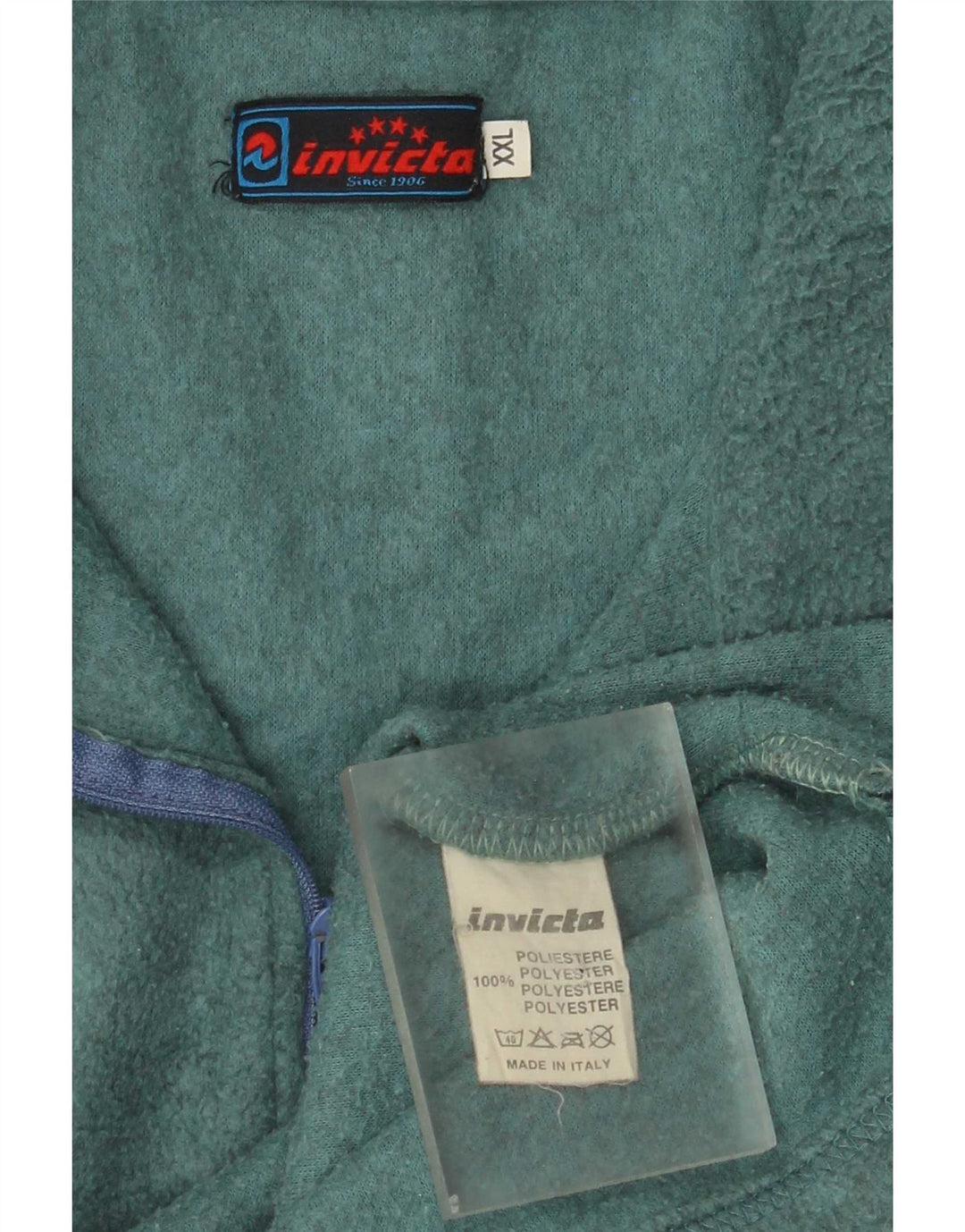 Męski sweter polarowy Invicta z zamkiem błyskawicznym 2XL, zielony poliester