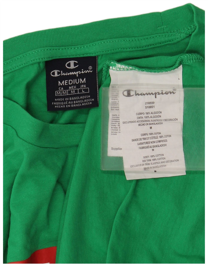 Męska koszulka z grafiką Champion, średnia, zielona bawełna