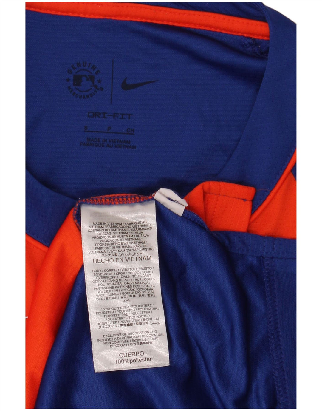 Męski T-shirt Nike New York Mets, mały, pomarańczowy, poliestrowy blok kolorów