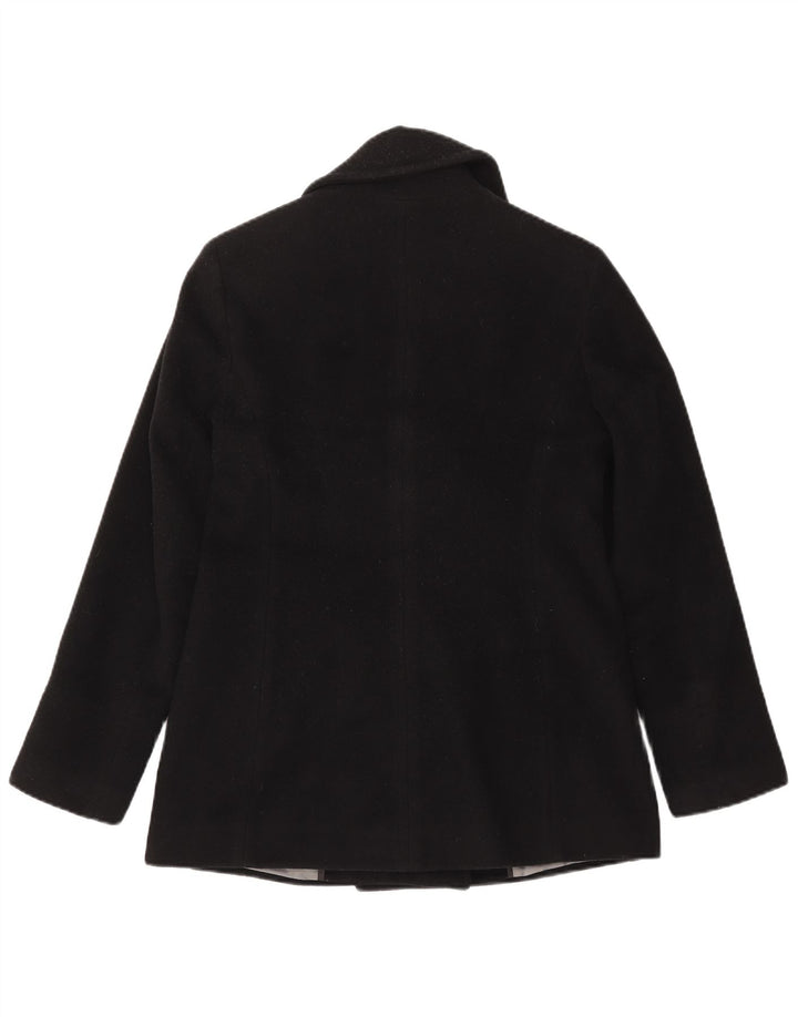 Płaszcz damski Calvin Klein Pea Coat UK 4, mały, czarny, wełniany