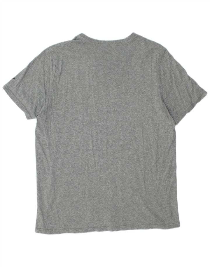 Męski T-shirt z grafiką PUMA, duży, szary, nakrapiany
