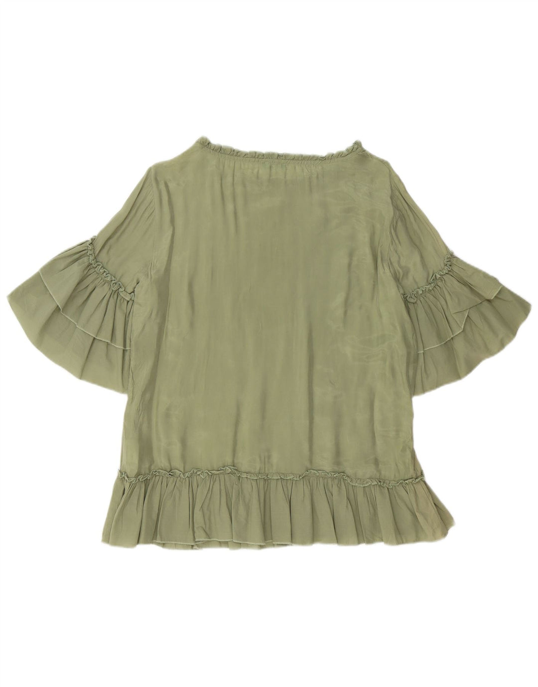 Damska bluzka oversize BENETTON Top UK 10 Small Green Cupro