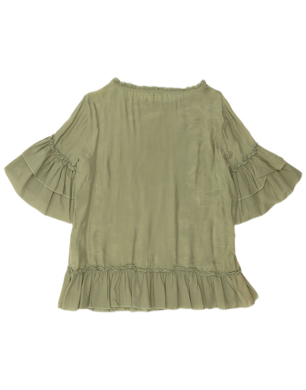 Damska bluzka oversize BENETTON Top UK 10 Small Green Cupro
