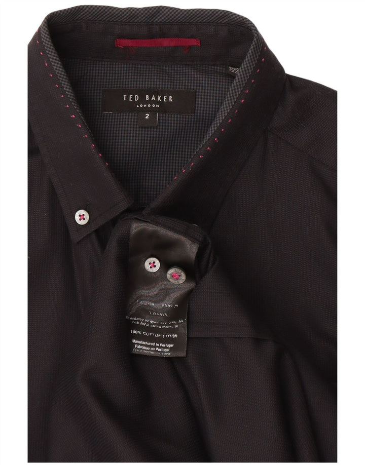 Koszula męska Ted Baker, rozmiar 2, mała, granatowa, bawełniana