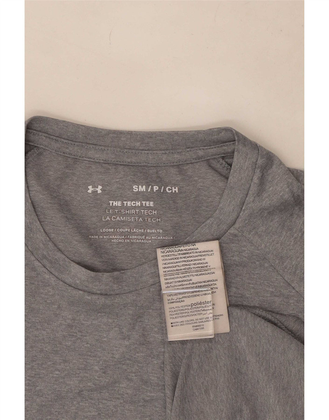 Męski t-shirt Under Armour, mały, szary, poliestrowy