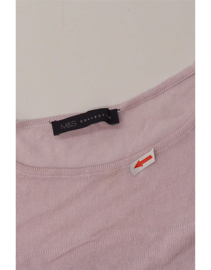 Marks & Spencer Damski top z długim rękawem UK 10 Small Pink Wiskoza