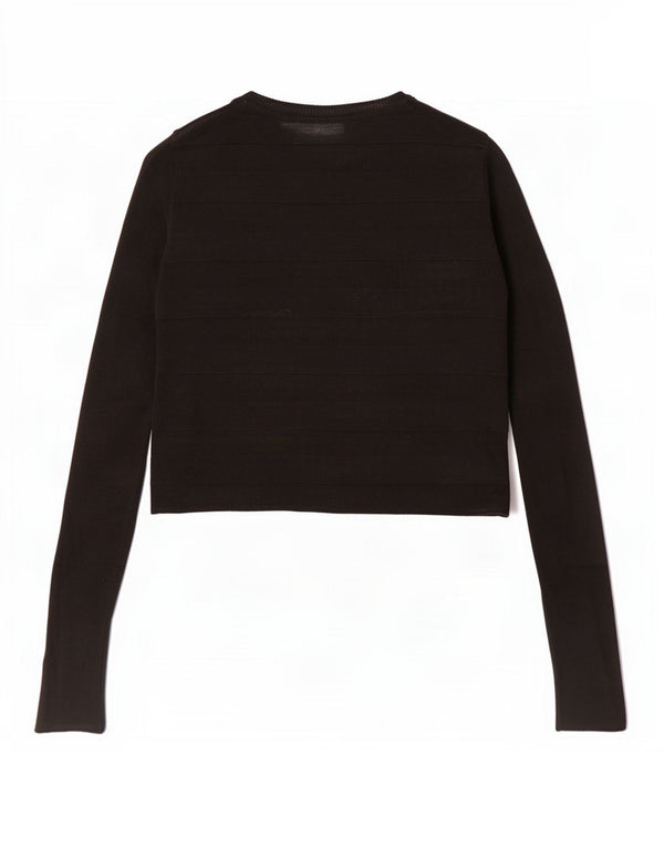 Sweter damski Zara z dekoltem w łódkę UK 12, średni czarny