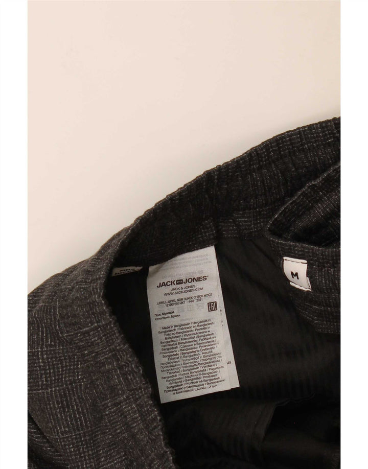 Męskie spodnie typu slim chino Jack & Jones, średnie W32 L30, szary poliester w kratę