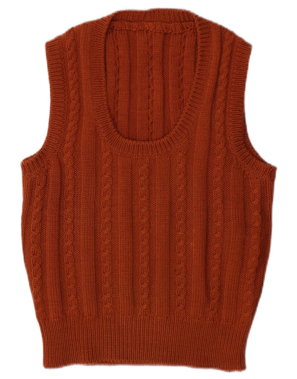 Tank top damski w stylu vintage, UK 14, średni brąz