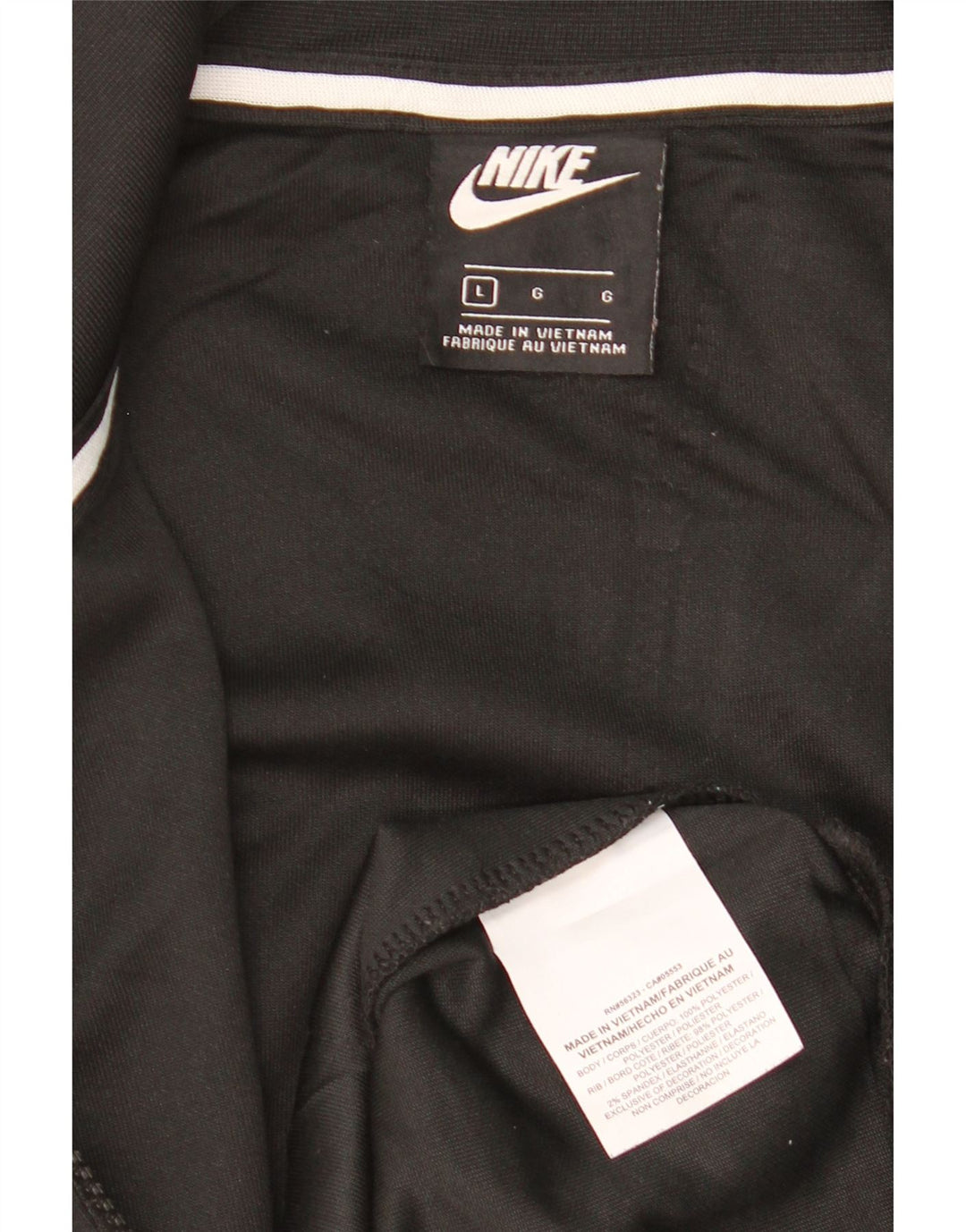 Męska kurtka dresowa NIKE z grafiką, duża, czarna, poliestrowa z blokami kolorów