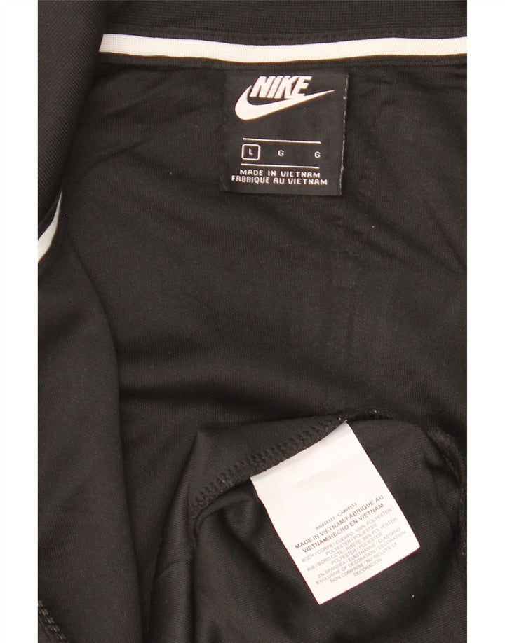 Męska kurtka dresowa NIKE z grafiką, duża, czarna, poliestrowa z blokami kolorów