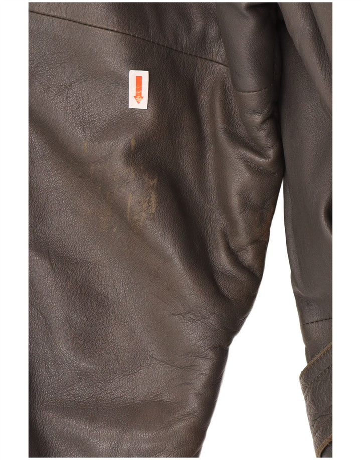 DRESSCO Męski płaszcz skórzany IT 54 2XL Szara skóra