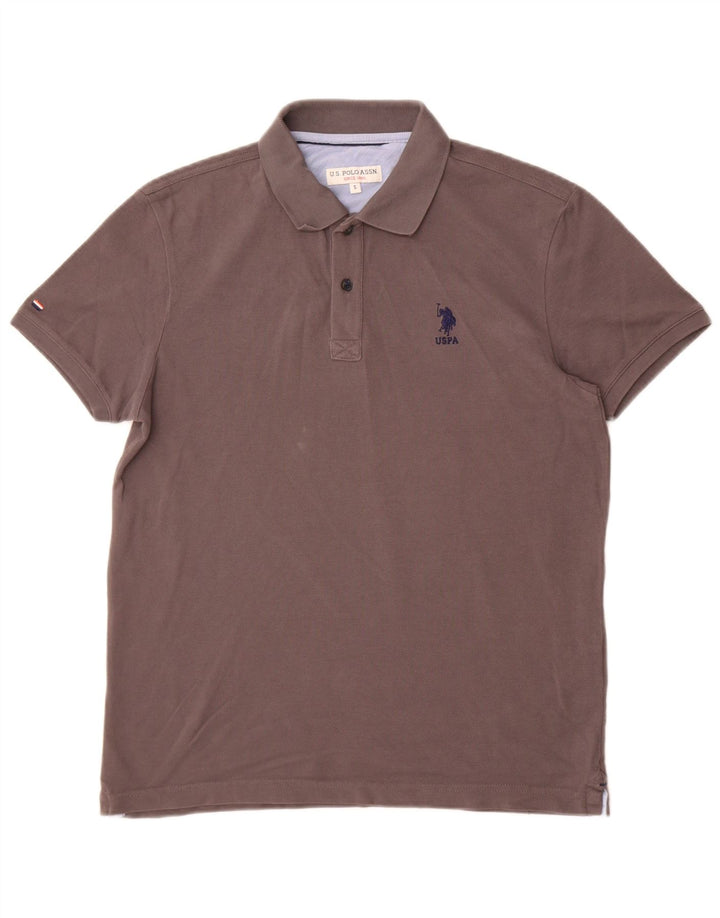 US Polo Assn. Męska koszulka polo mała, szara, bawełniana